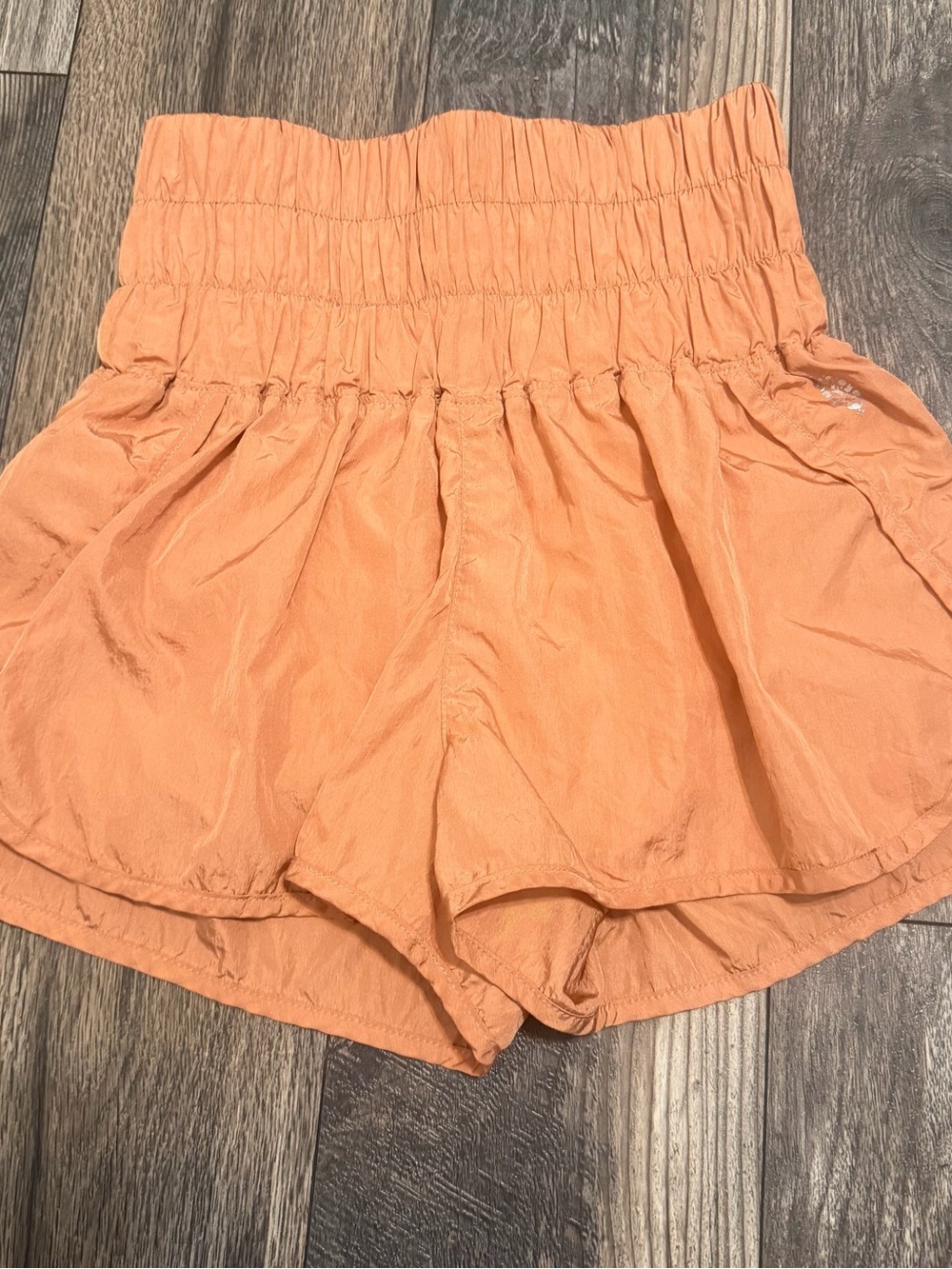 Free People FP Movement The Way Home High-Waist Orange Smocked Women’s Shorts XS